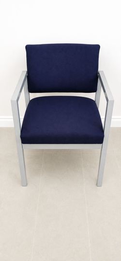 Navy Blue Commercial Guest / Waiting Room Chair - Metal Frame