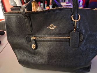 Coach Black Pebbled Leather Tote Bag