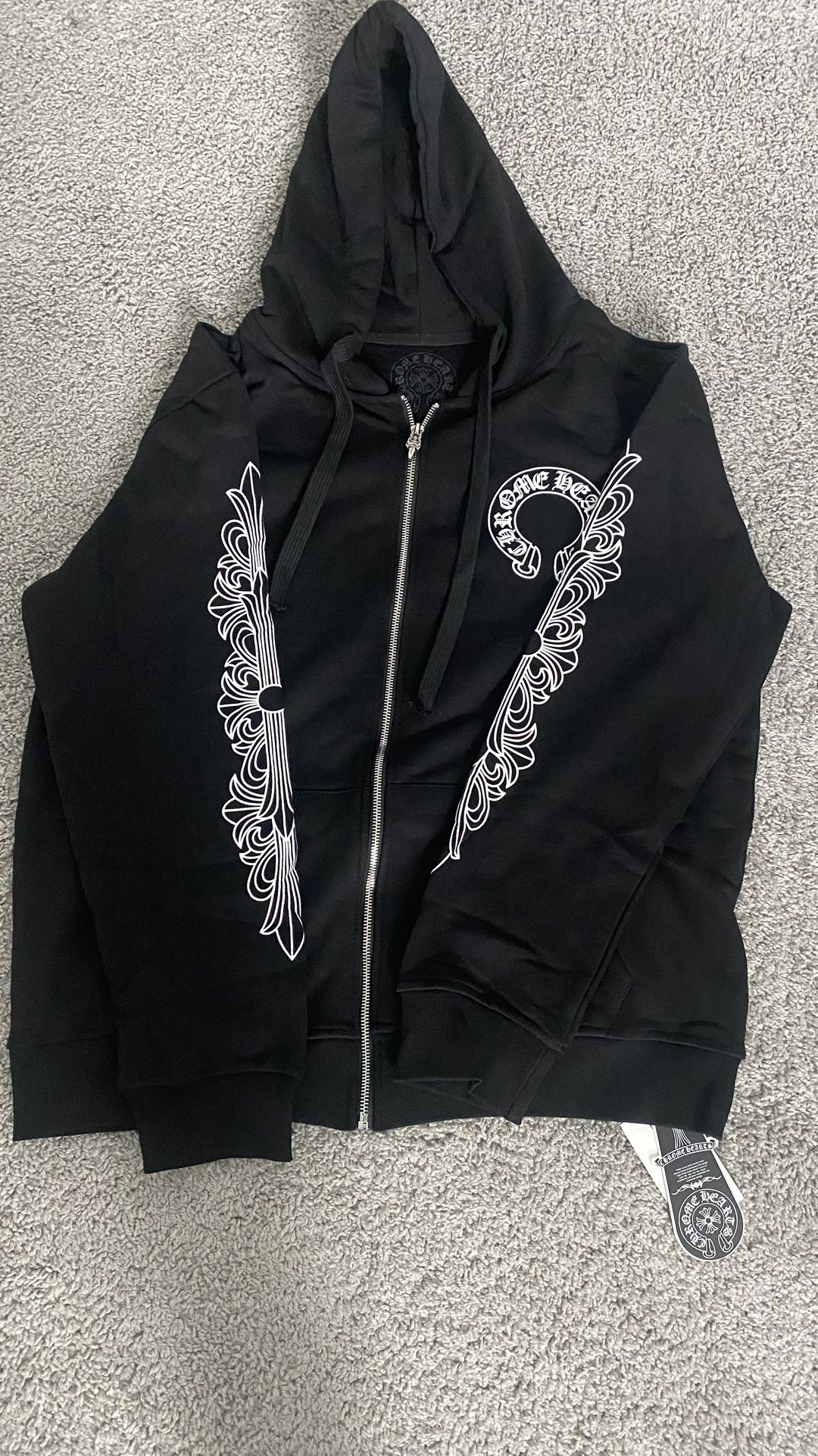 Chrome Hearts Hoodie Zip Up Black Size Medium 