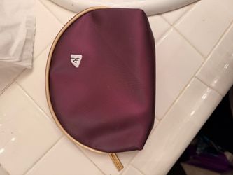 Red Leather Handbag with Stitched Panel Detail
