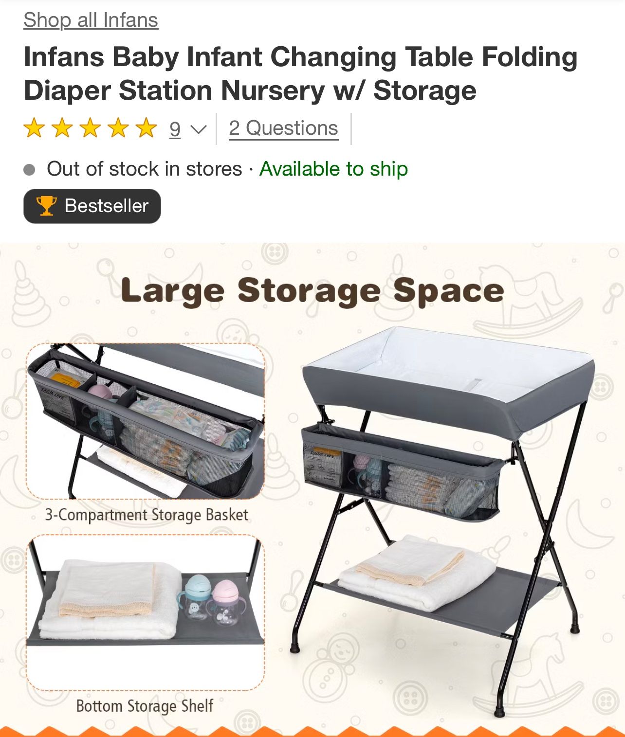 Infant Foldable Changing Table