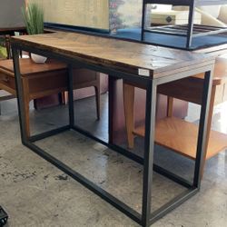 Console Table Wood Top, Metal Frame 4ft Length 