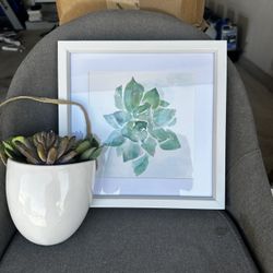 Succulent Plant And Painting