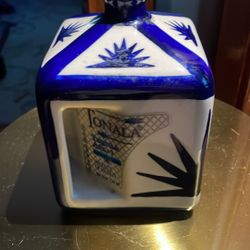 Vintage Tonala Tequila Decanter Ceramic Hand Painted 