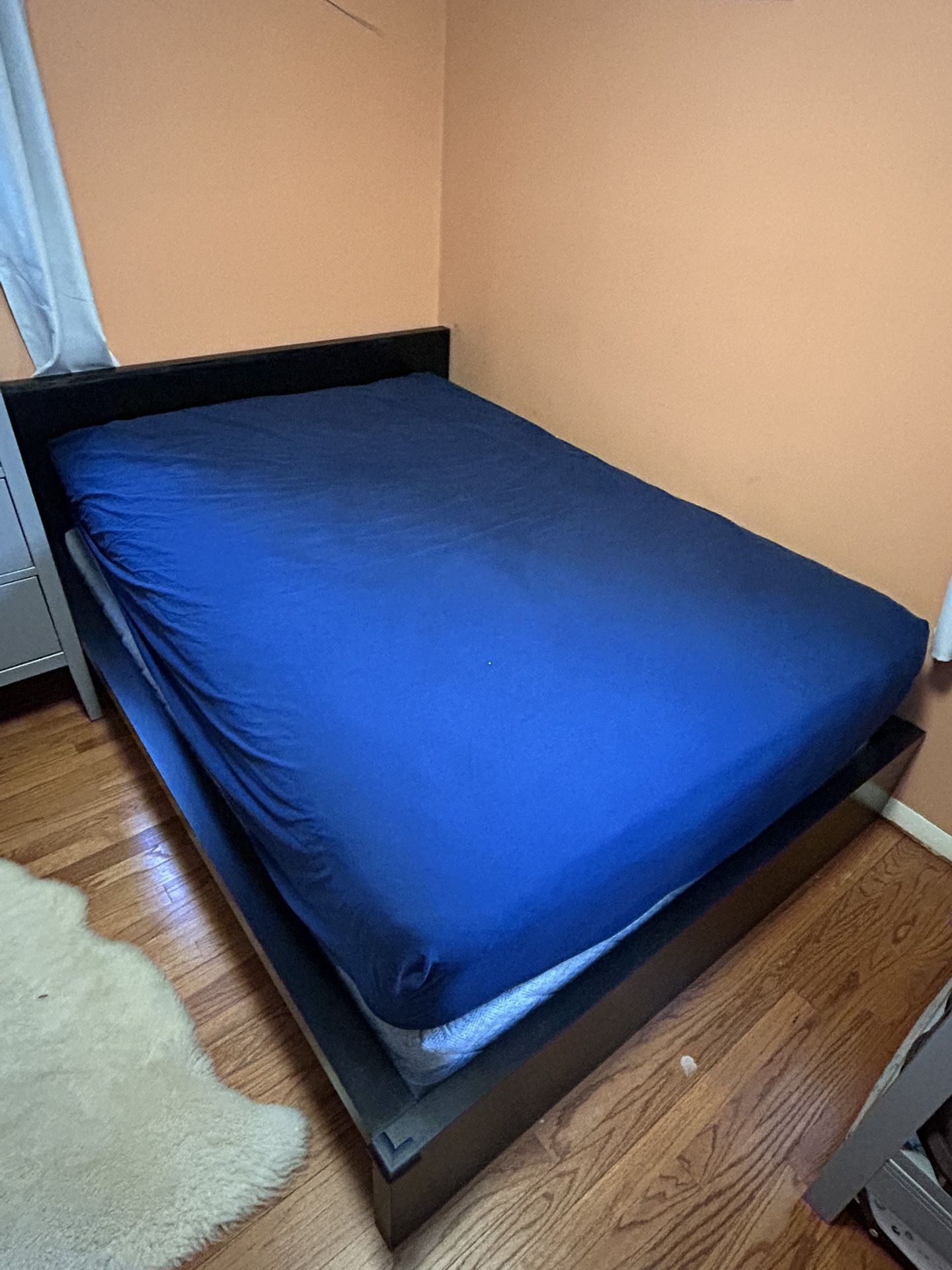 IKEA Full Bed frame With Mattress & Box Spring