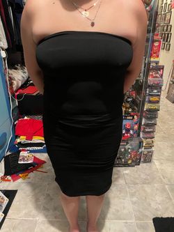 Yves Saint Laurent YSL Polyamide Strapless Bodysuit Dress SZ XS Midi Italy