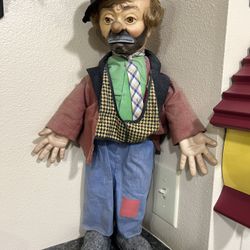 Vintage Emmett Kelly Clown Doll By The Baby Barry Toy Company