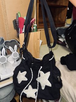 Black and white star bag #boho