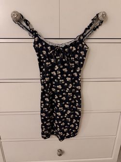 Black Daisy Floral Mini Dress