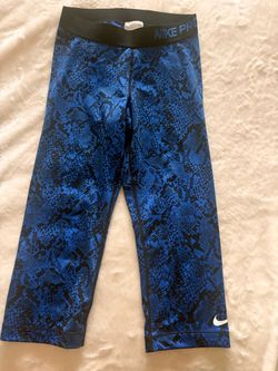 Nike Pro Capri Leggings Blue Snake Print
