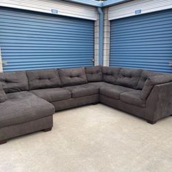 Charcoal Gray Sectional Couch With Delivery 