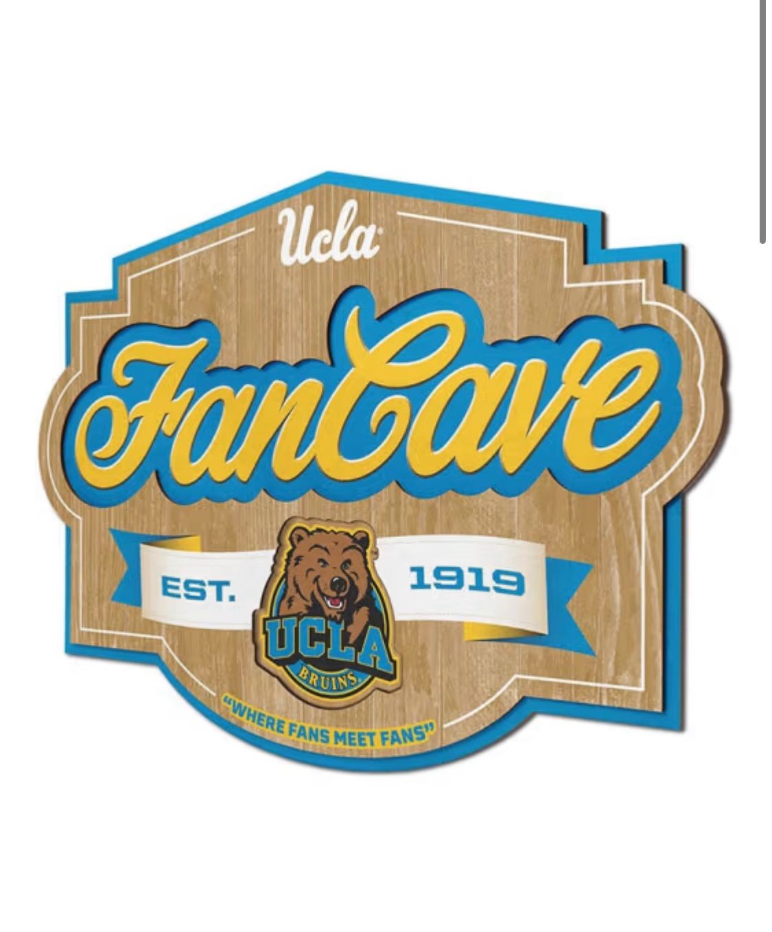YouTheFan NCAA UCLA Bruins Fan Cave Sign