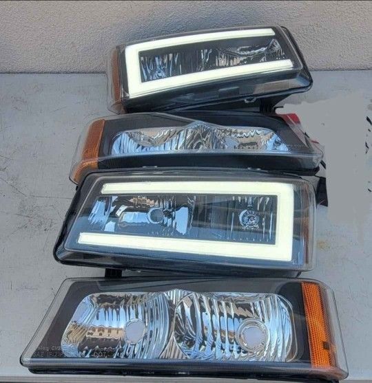 03-06 Chevrolet Silverado Avalanche LED DRL Headlights Luces Micas Calaveras Faros Faroles Focos Che