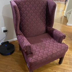 Queen Anne Style Wingback Chair