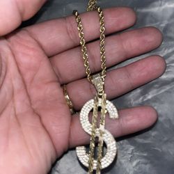 Gold Chain w $ Pendant 