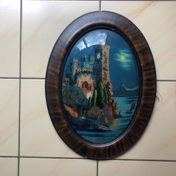 Antique Reverse Painting On Bubble Glass