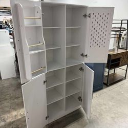 71" Kitchen Pantry Storage Cabinet with Storage Rack(some damage)