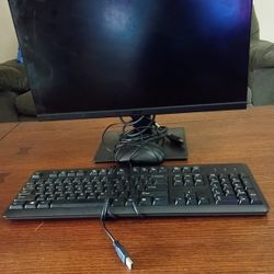 Computer Screen , Keyboard And Mouse 