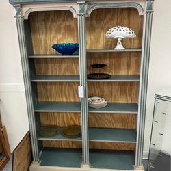Antique blue and gray cabinet