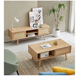 MOVING SALE - Matching Rattan Set - Coffee Table and TV Stand