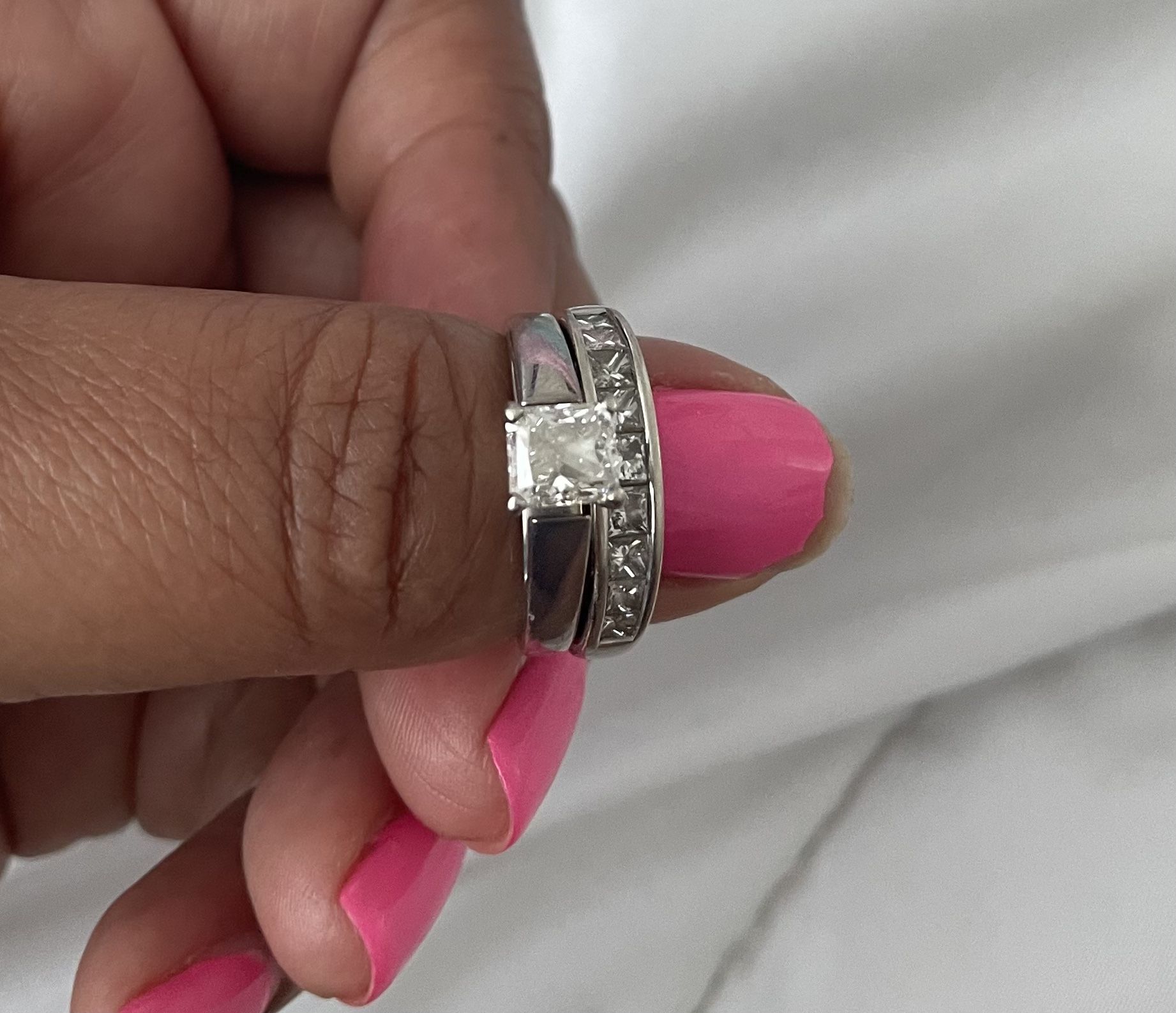 5.5 / 2.2 Carat Princess Cut Diamond Ring