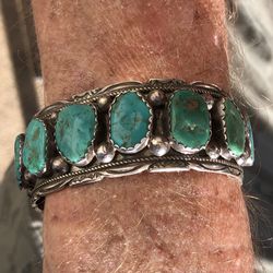 Old Pawn Turquoise Bracelet Amazing Find. Had This 40 Years Taos New Mexico 