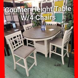 ✨ 5pcs Counter Height Table Set