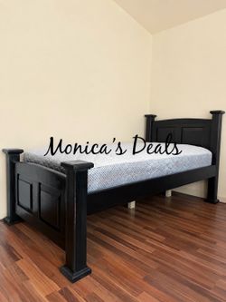 Twin Solid Wood Bed With Mattress $380