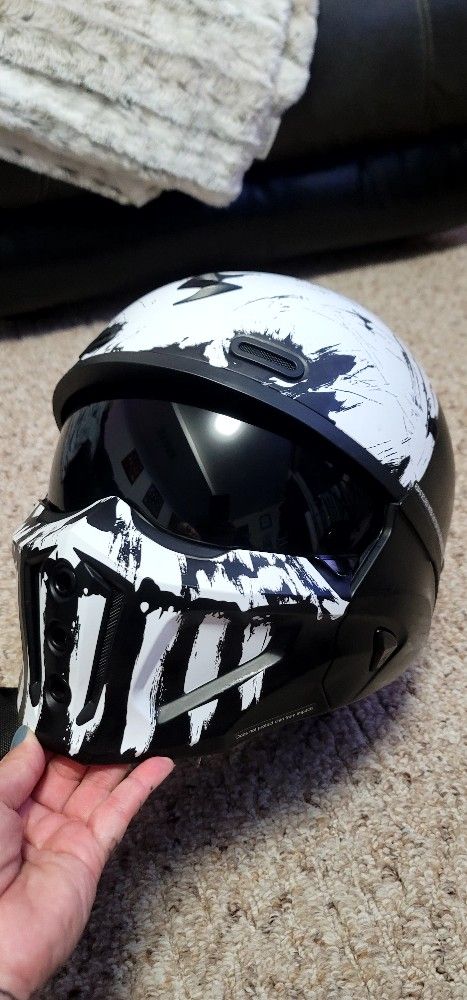 ScorpionE0XO Covert X Open Face Half Shell 3/4 Motorcycle Helmet Ready Speaker Pockets DOT Marauder