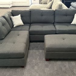 Brand New Sectional With Storage Ottoman 