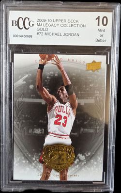 This is a 2009-10 Upper Deck Michael Jordan Legacy Collection Gold basketball card