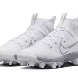 Men's Nike Alpha Huarache Pro NXT MCS White Gray Molded Baseball Cleats Sz 12⚾️