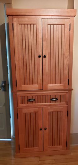 Beautiful Paneled Maple Kitchen Pantry Cabinet