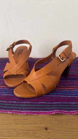 Michel Vivien Luccia Cognac Leather Sandals EU 38 Made in Italy