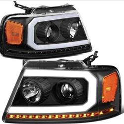 04-08 Ford F150 06-08 Lincoln Mark Lt LED DRL Projector Headlights Luces Calaveras Micas Faros Focos