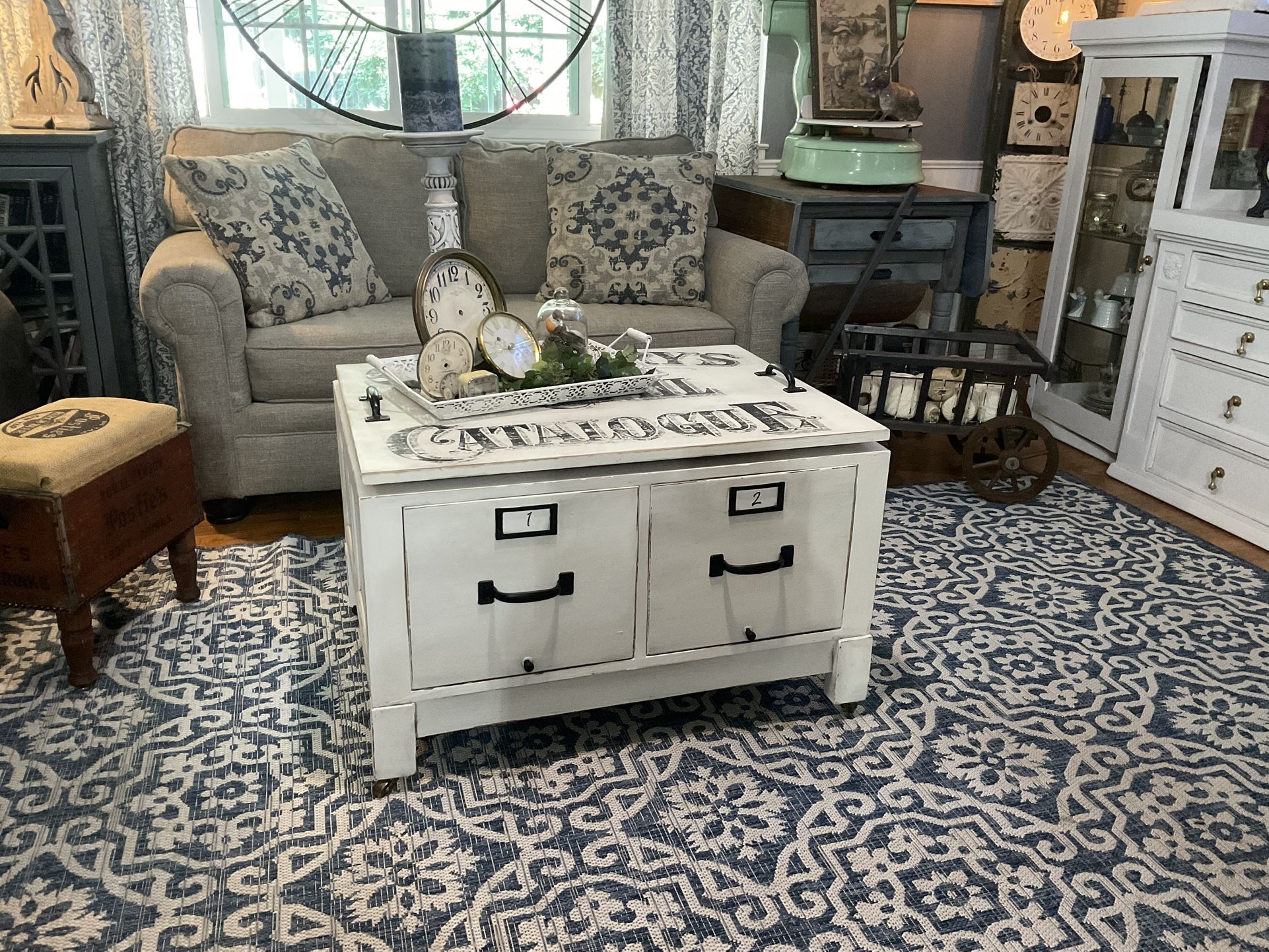 Antique file drawers cabinet Repurposed To Coffee Table 