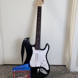 Rock Band 4 (PS4) and Wireless Fender Stratocaster Guitar (91261)