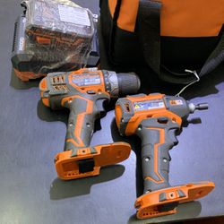 Ridgid 2-Drill Set, 1x Battery, Charger, Bag!