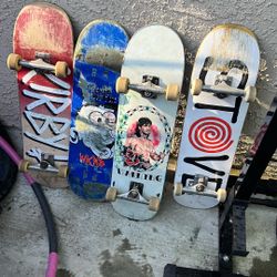 Skate Boards For Sale Take All 4 For 30  My Boys Don’t Use Them Taking Up Room