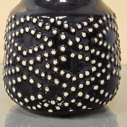 Pier 1 Imports black and cream ceramic hobnail vase