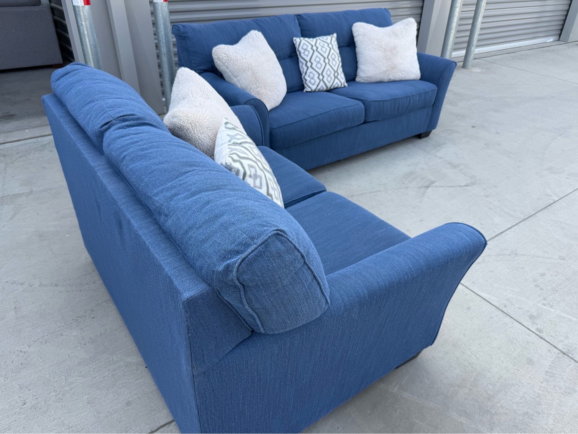 Blue Fabric Sofa and Loveseat Set DELIVERY AVAILABLE ๐