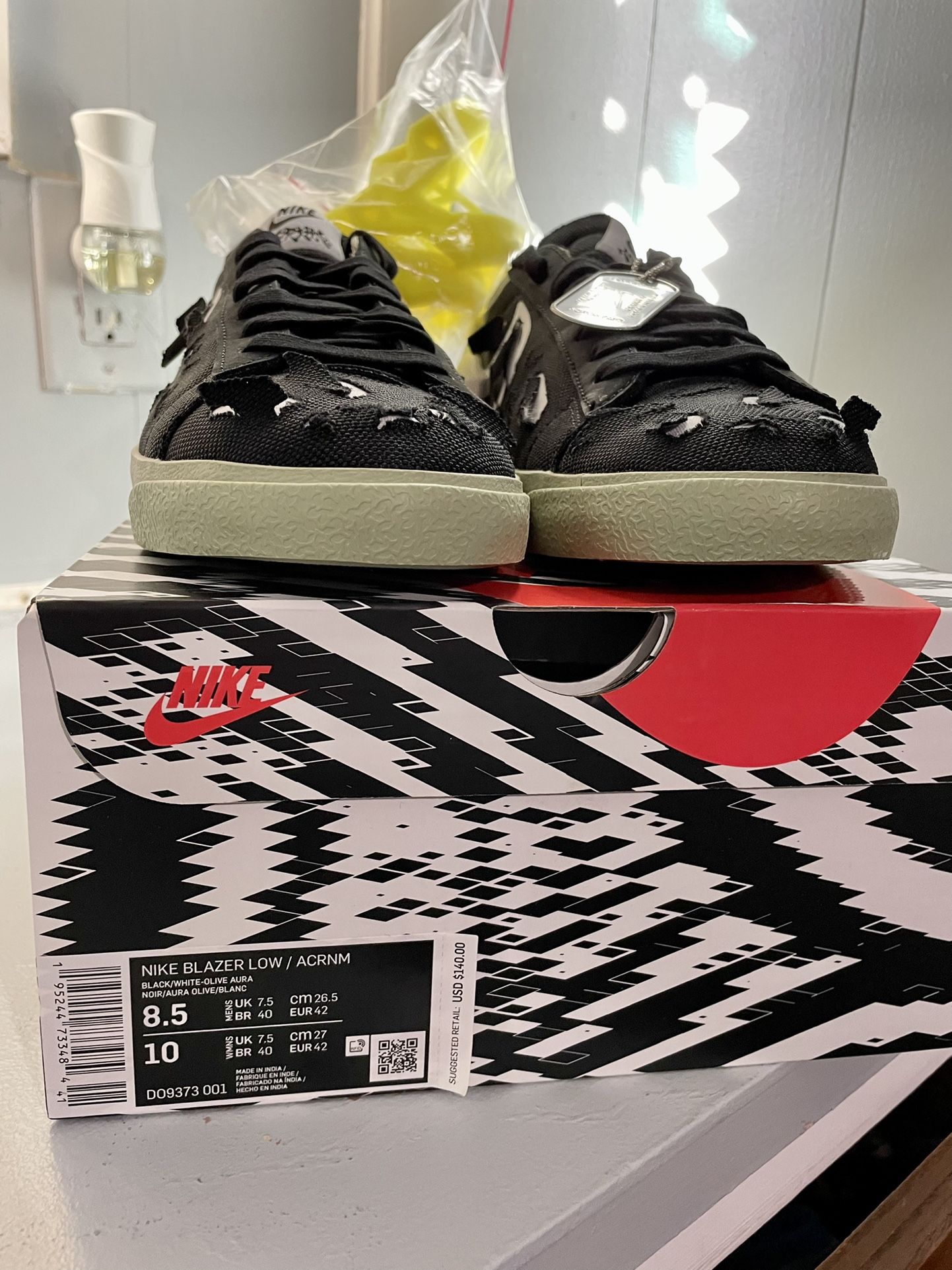 Nike Acronym Blazer Low Black Olive Aura SZ:8.5
