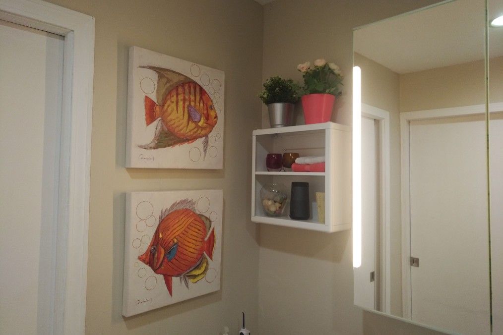 2 IKEA White Metal Cube Wall Shelves