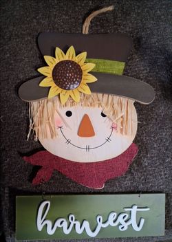 Scarecrow Harvest Fall Wall Hanging Sign