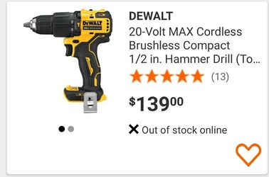 Brand new dewalt 20volt brushless atomic hammer drill$90(tool only)