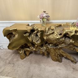 Gold Z Gallerie Sequoia Console Table 