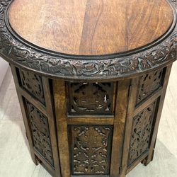 Beautiful carved wood  end table