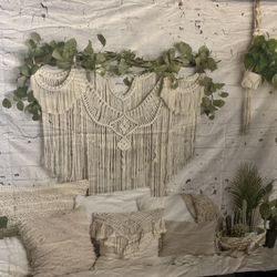 Two backdrops fabric material, BoHo and floral