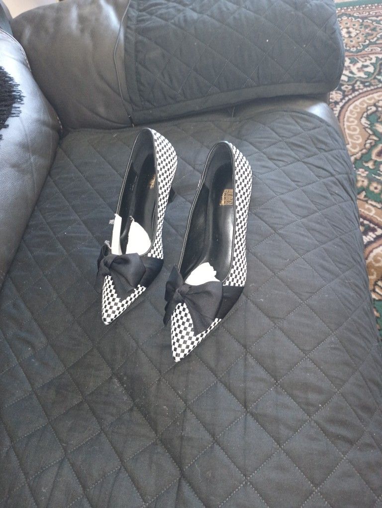 Black And White Checkered Heels