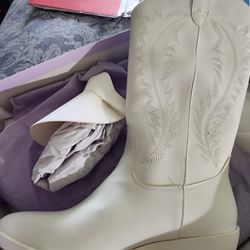 Maiden Girl White Cowboy Boots New